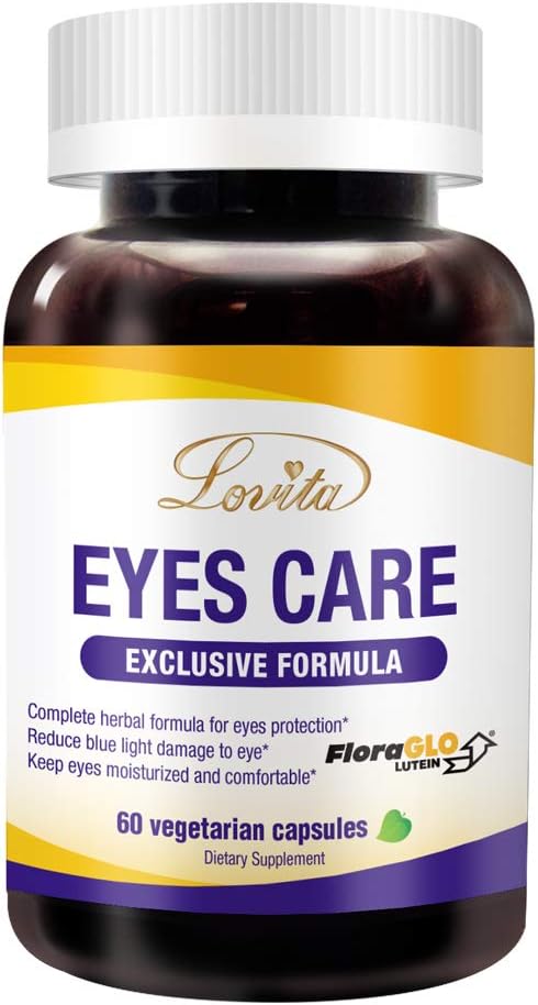 Lovita Eye Vitamins - Clinically Proven FloraGLO Lutein, Black Currant & Eyebright for Eye Strain and Vision Health