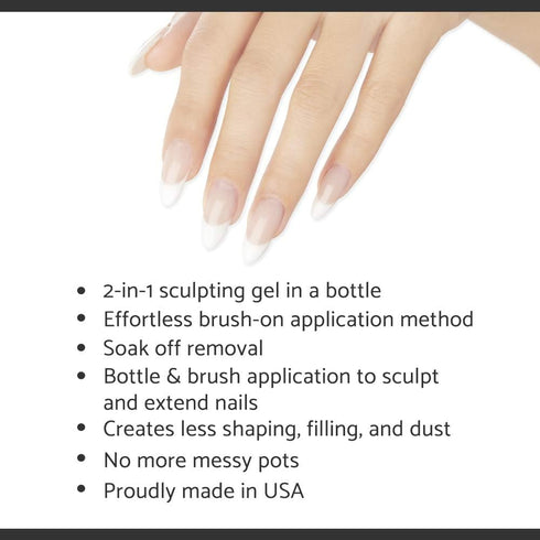IBD Builder Gel, Bright White Hard Gel for Nail Extensions, 0.5 oz, Made in USA