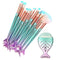 Funfunman 11PCS Makeup Brushes Set, Foundation, Eyebrow, Eyeliner, Blush, Cosmetic Brushes (Mermaid Colorful)