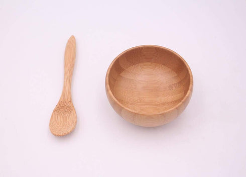 Mask Bowl - Cute Small Eco Bamboo Mask Mixing Tool Set for Ladies DIY Cosmetic