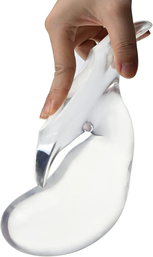 Soft Anal Plugs with Safety Base, Transparent Flexible Butt Plug Prostate Massage G-spot Stimulation Trainer with Round
