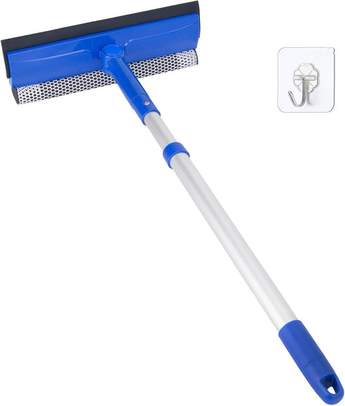 Window Cleaner Tool with Extension Pole (20''-30''), Squeegee for Home Window Cleaning, Glass Washer for Car