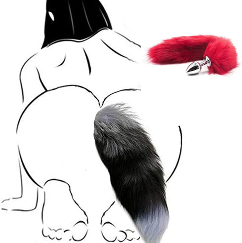 Ooiixx Sexy Fox Tail Cosplay Anal Plug Anal Butt Plug Adult Sex Toys for Women Men Couple Stainless Steel Anal Plug