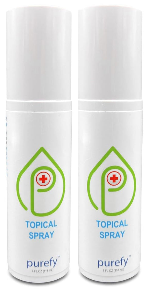 Topical Spray (4oz, 2pk) Soothing Face & Body Skin Spray, Purefypro Dermal HOCL Technology for Irritations