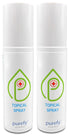 Topical Spray (4oz, 2pk) Soothing Face & Body Skin Spray, Purefypro Dermal HOCL Technology for Irritations