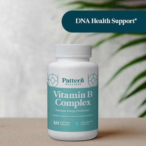 Pattern Wellness Vitamin B Complex Supplement - Essential B Vitamins for Cognitive & Cell Support - 60 Capsules, Lab