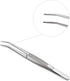 Stainless Steel Tweezers with Curved Serrated Tip, Multipurpose Sewing Machine Tweezers Forceps (2 Pcs Set)