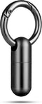 TISUR Tiny Keychain Pill Holder, Waterproof Titanium Pill Case for Travel Purse Pocket, Mini Organizer Black