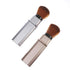 Retractable Kabuki Makeup Brushes, Professional Foundation, Powder, Blush, Bronzer Brush with Cover - Silvery