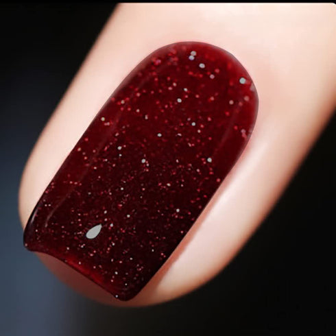 VERONNI Red Glitter Nail Gel Polish - Reflective Flashing Gel Nail Polish for Shiny Nail Art, Soak Off UV LED