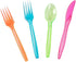 Juvale Rainbow Plastic Silverware Set, Neon Forks, Knives, Spoons (144 Pieces)