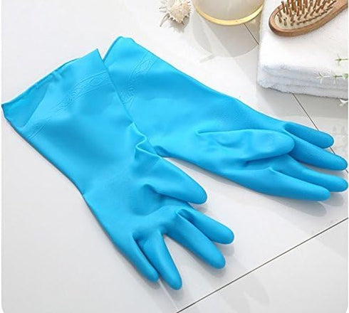 4 Pair Waterproof Reusable Nitrile Gloves for Dishwashing, Car-washing, Laundry, Household Cleaning