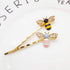 Luckycivia 12 Pcs Metal Cute Bee Hairpin, Exquisite Alloy Crystal Bee Hair Side Clips, Honeybee Hair Accessories for