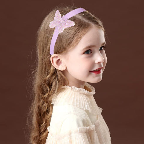 Toddler Headband with Bow, Glitter Headband for Little Girls, Sparkly Hair Accessories for Kids