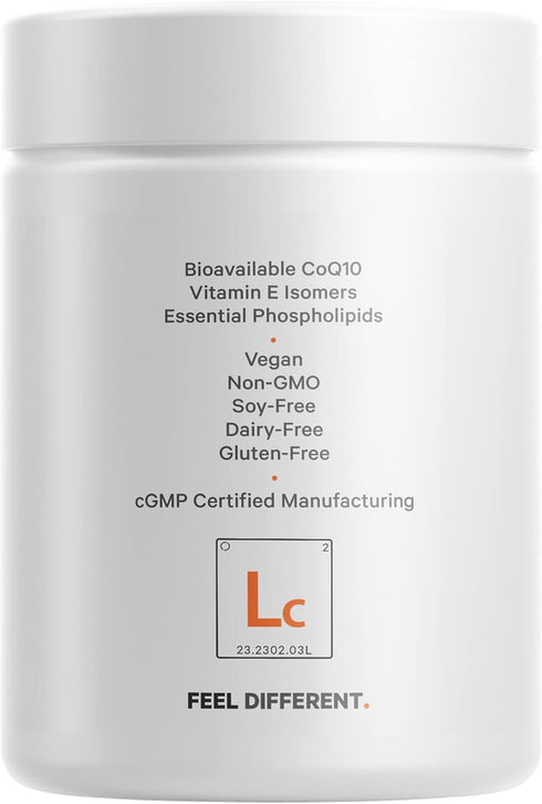 Codeage Liposomal CoQ10 Supplement - 125 mg Coenzyme Q10 with Vitamin E Isomers, 2-Month Supply, Vegan, Non-GMO,
