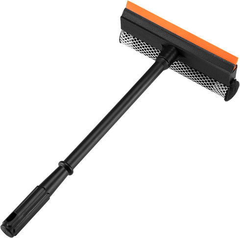 Neeklinny 2 in1 Window Squeegee for Car, Window Cleaner with 16inch Long Handle,Sponge