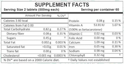 Wheatgrass Tablets Herbal Supplements, 120 Count, 500 mg