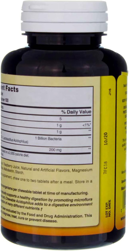 Nature's Blend Acidophilus Chewable, 100 Tablets, Raspberry Flavor, Pack of 2