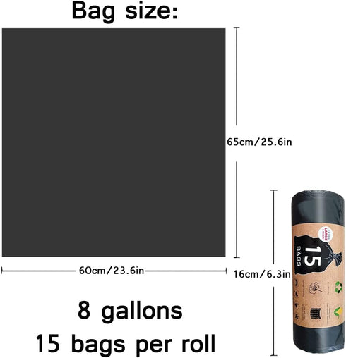 RQJLZ 30 Count 8 5 30 Portable Toilet Bags, Gallon Thickened Compostable Trash Bags, Gallon Bucket Liner, Liter Camping