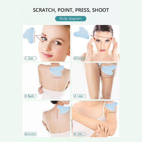 LadyCent Natural Rose Quartz Gua Sha Jade Face Massage Board Crystal Stone Guasha Massager Facial Eye Scraping Wrinkle