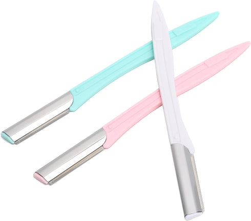 Sonew 3Pcs Portable Eyebrow Trimmer Foldable Hair Remover Kit Brow ShaperWomen Eyebrow Trimmer Stainless Steel Blade Facial Hair Shaver Eyebrow Shaping Razor