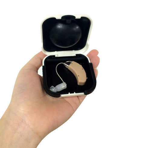Hard Small Hearing Aid Case, Splashproof with Cushioned Interior for 2 Hearing Aids, ITE, RIC, CIC