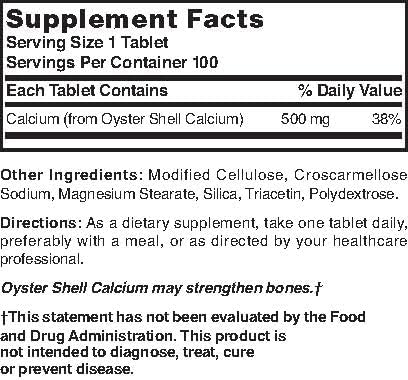 Nature's Blend Oyster Shell Calcium, 500 mg, 100 Tabs