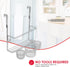 Home Basics 4 Compartment Over the Cabinet Hair Care and Styling Tool: Multi-Purpose Bath Accessory, Chrome