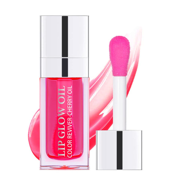 Hydrating Lip Glow Oil, Plumping Lip Gloss, Moisturizing Lip Balm, Natural Lip Plumper, Cherry Lip Plumper Gloss