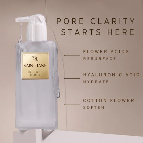 SAINT JANE Pore Clarity Cleanser | Hyaluronic + Flower Acid Cleanser | Luxury Floral-Infused Clean Skincare (4oz |