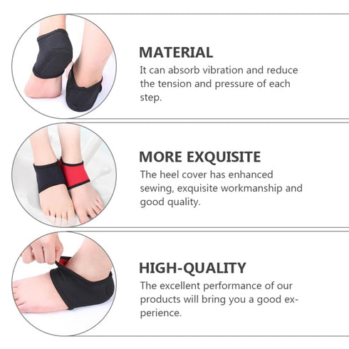 Ipetboom 2 Pcs Neoprene Heel Protective Covers for Foot Care - Shock Absorbing Heel Cushions with Anti-Slip Design
