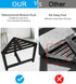 13.78" Shower Stool for Inside Shower, D Stainless Steel Shaving Foot Rest, Waterproof Corner Bench, Black Seat