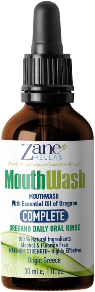 Zane Hellas MouthWash | Oral Rinse with Oregano Oil | Ideal for Gingivitis, Plaque, Dry Mouth, Bad Breath | 1