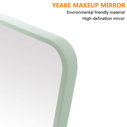 YEAKE 8-Inch Table Desk Vanity Makeup Mirror, Portable Folding Mirror with Metal Stand for Travel and Bathroom (Gray)