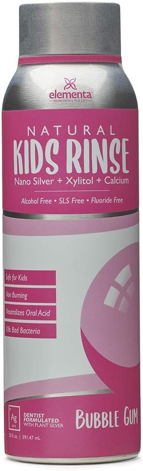Elementa Essentials Kids Bubble Gum Mouth Rinse - 20 oz Oral Care, Dentist Recommended, Fresh & Healthy