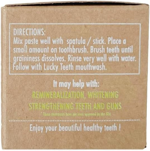 Lucky Teeth (2 oz) Organic Toothpaste-All Natural, Remineralizes and Fortifies Teeth and Gums.