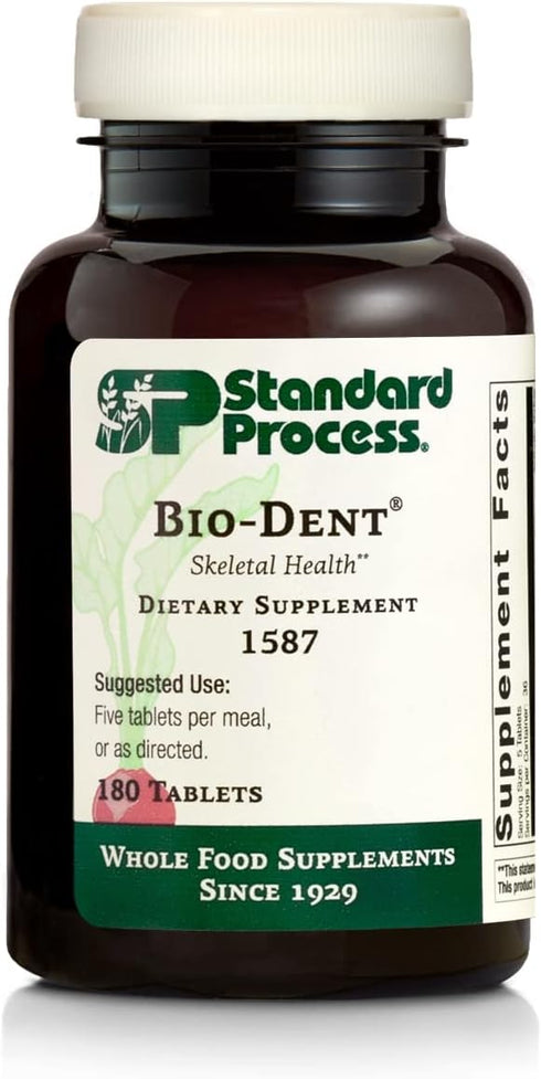 Standard Process Bio-Dent Whole Food Supplement for Skin, Muscle, and Bone Health, 180 Tablets