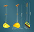 Cute Duck Cleaning Broom and Dustpan Set with Long Handle for Home Kitchen Room Office, Indoor Outdoor (Yellow)