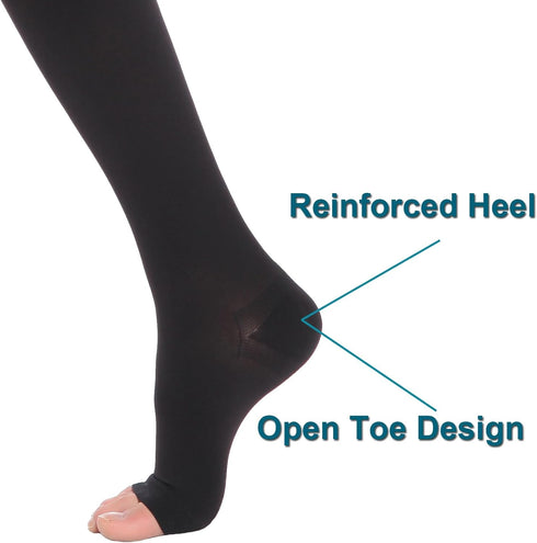 Men,20-30 mmHg Thigh High Medical Compression Stockings for Women & Thigh High Compression Socks,Open Toe Graduated