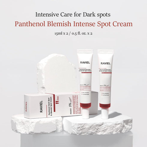 RAVIEL Panthenol Dark Spot & Blemish Care Cream, Intensive Treatment for Brightening and Deep Hydration, 0.5 fl oz x 2