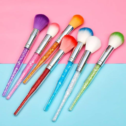 Pink Soft Nail Dust Cleaning Brush, Nail Art Powder Removal Tool for Acrylic and Makeup Foundation