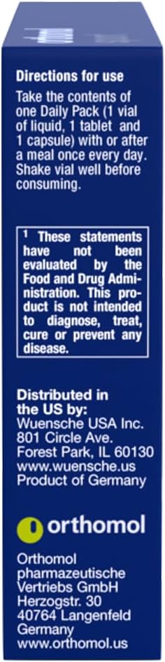 Orthomol Sport Premium Sports Nutrition Supplement, 7-Day Supply with Vitamins A, B, C, D, E, Zinc, Iodine, Coenzyme