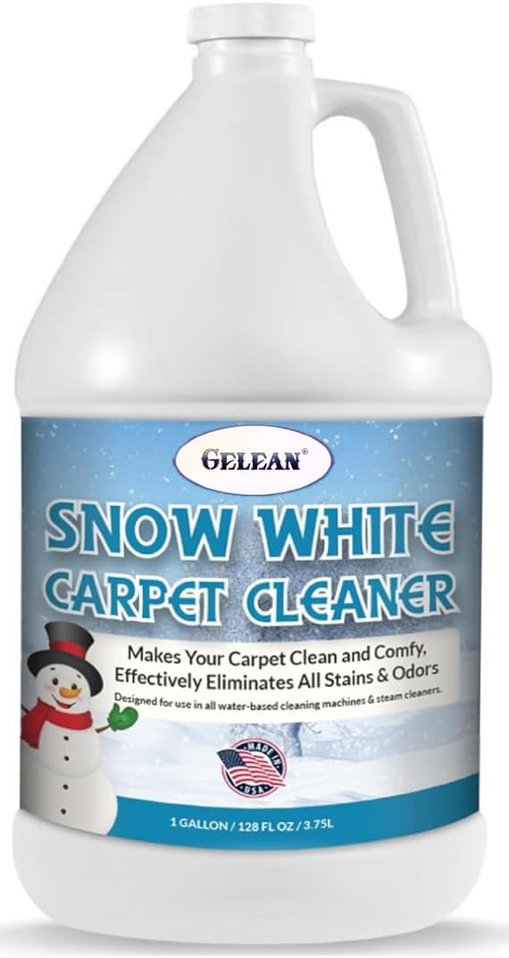 SNOW WHITE Carpet Cleaner Shampoo Solution for Rug Extracting, Removes Tough Stains and Odors, 1 Gallon