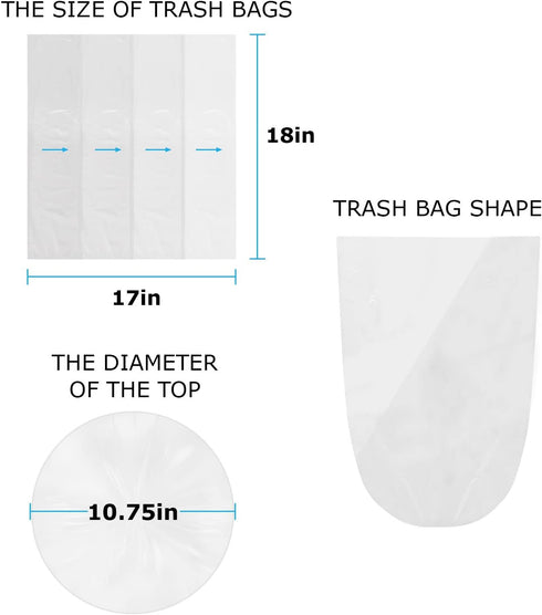 Blue Donuts 4 Gallon Trash Bag Liner, 500 Count, Clear Leak Proof Garbage Bags for Bathroom, Office, Bedrooms
