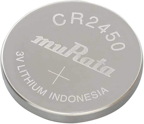 Murata CR2450 Battery DL2450 ECR2450, 3V Lithium Coin Cell (5 Batteries)