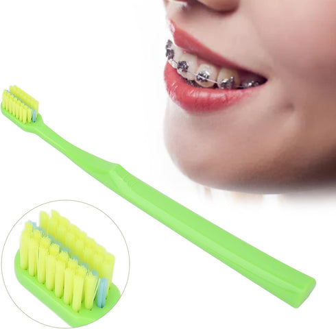 plplaaoo 10pcs V-Shaped Orthodontic Toothbrushes for Braces, Soft Bristle Toothbrush for Kids Adults