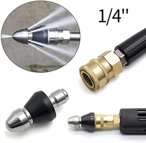 2023 Sewer Cleaning Tool High-pressure Nozzle, Drain Augers for Pipe Unclogging and Cleaning