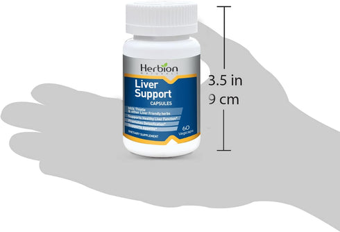 Herbion Naturals Liver Support Herbal Blend with Milk Thistle, 60 Vegicaps, Promotes Detoxification