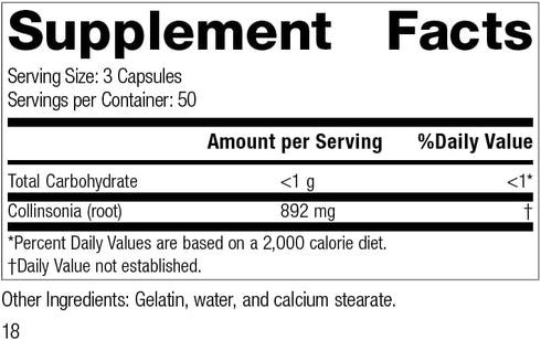 Standard Process Collinsonia Root - Whole Food Vascular Supplement, 150 Capsules