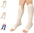 Ziperior Open Toe 15-20 mmHg Compression White Navy Gray Inside Leg Zipper Socks